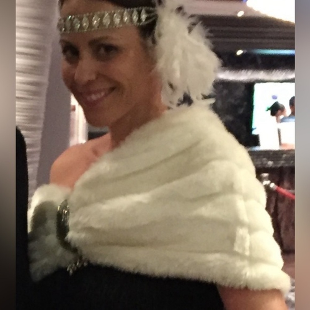 White Faux Fur Stole